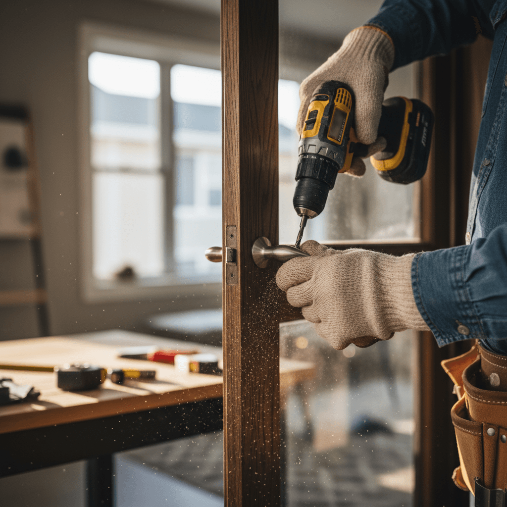 Handyman discussing project with homeowner