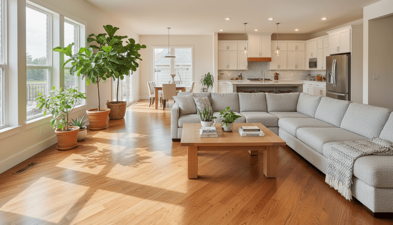 New flooring installed in a Louisville living room